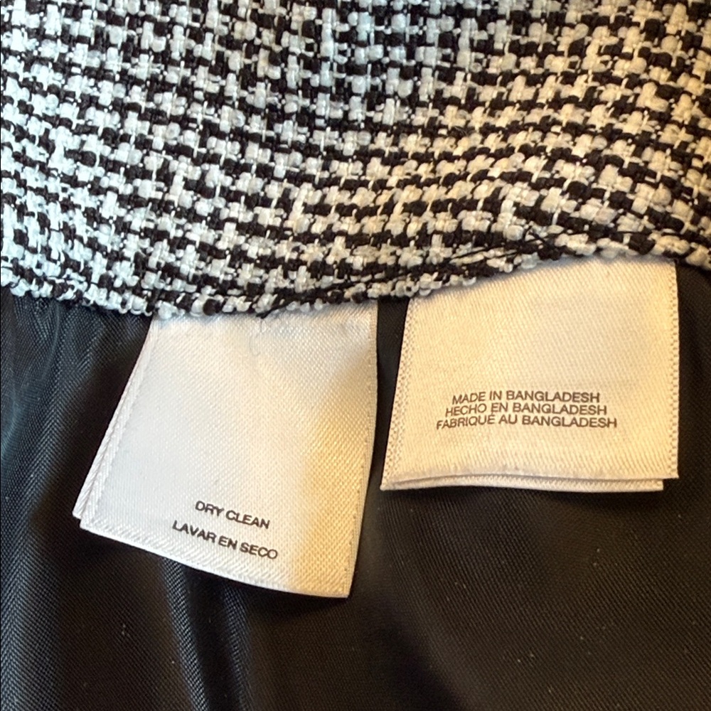 Kasper Tweed Pencil Skirt Size 10 Black White Career Classic Pleated Hem - Picture 8 of 13